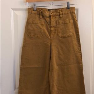 Point sir washed wide leg crop pants